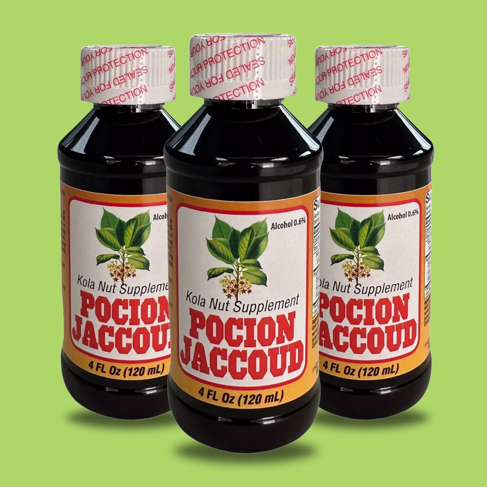 Menper Kola Nut Supplement Pocion Jaccoud – Herbal Formula, 4 fl oz (3-Pack)
