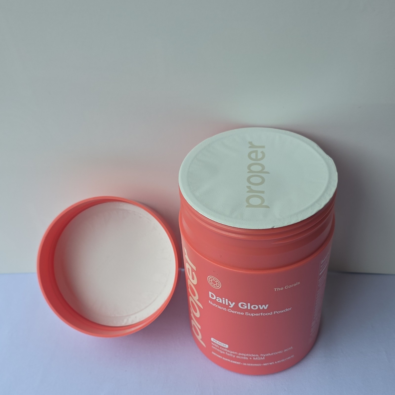 Proper Daily Glow Superfood Powder Peach 30 Servings Gluten-Free Exp 06/28/27