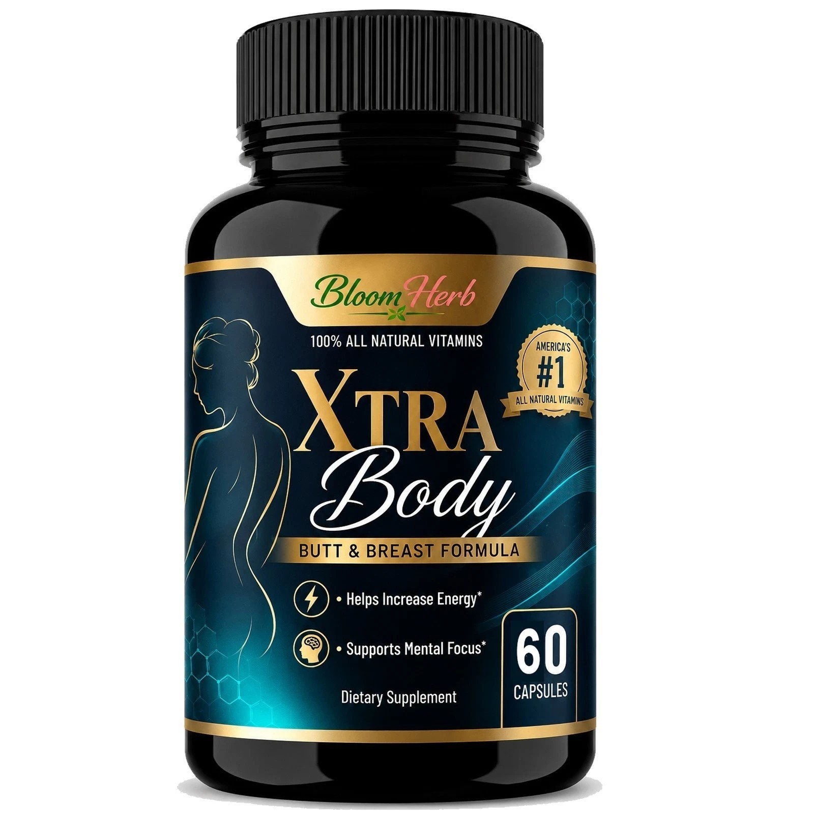 Bloom Herb XTRA Body Capsule Natural Breast Butt Enhancement For Women 60 Count