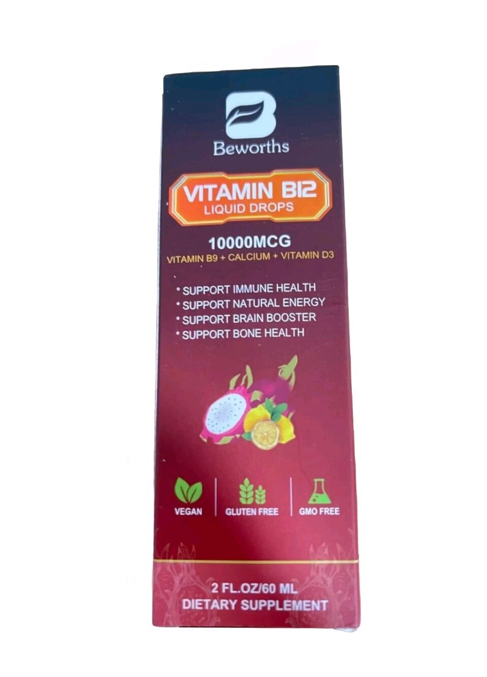 Vitamin B12 Immune Energy Brain & Bone Support GMO Gluten Free 2 Fl Oz 10000 Mcg