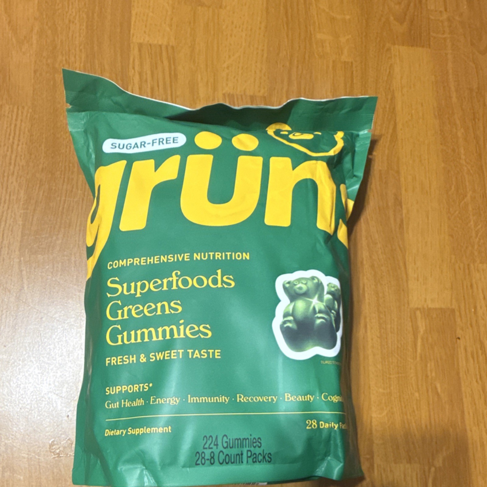 grüns Superfoods Greens Gummies Sugar-Free Vegan Gluten-Free 224 Gummies