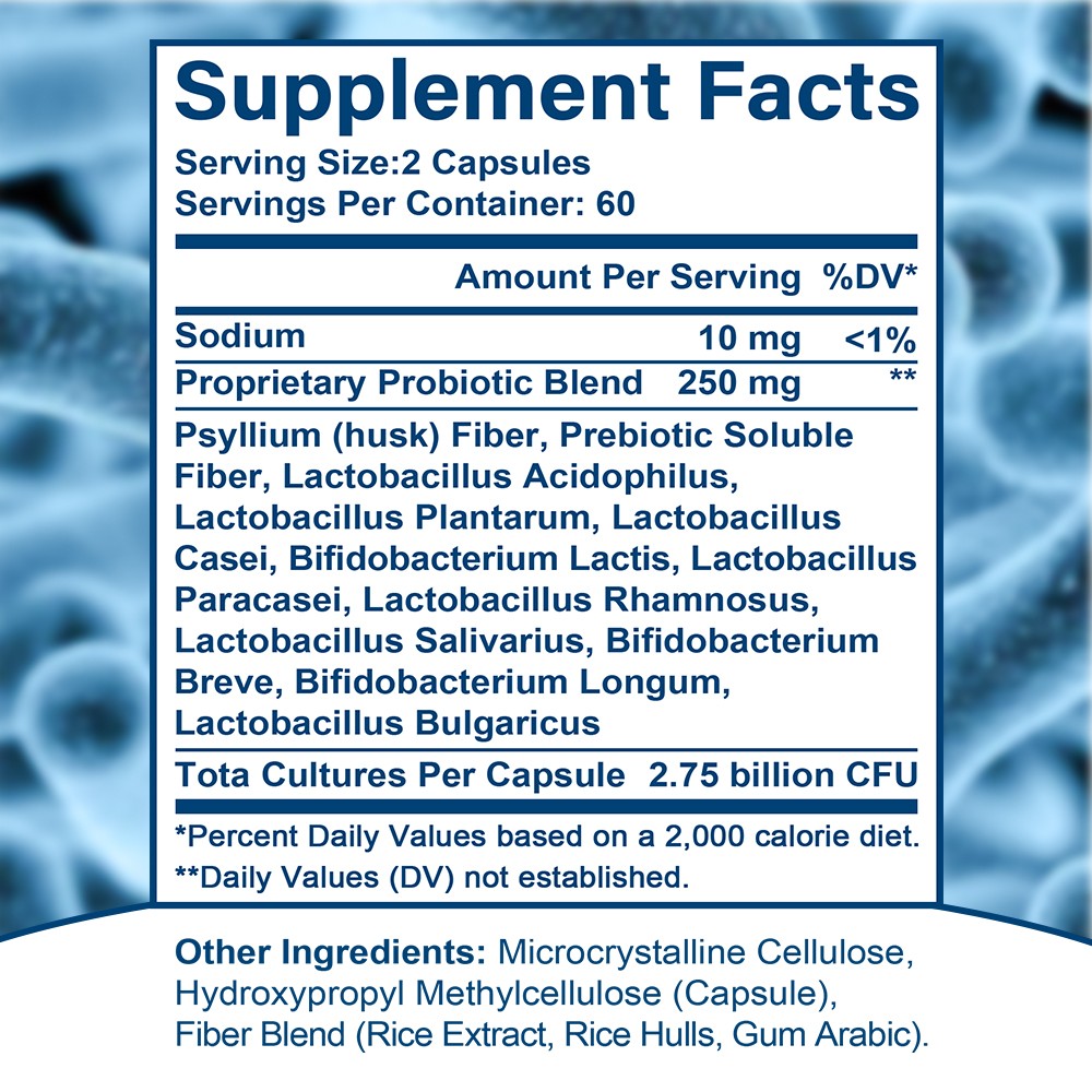 Probiotic 10 Strain Custom Blend Improve Bloating Constipation 30/60/120Capsules