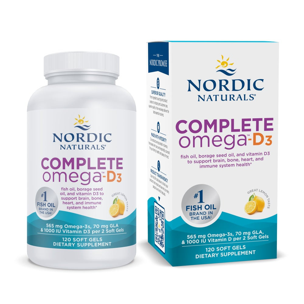 Nordic Naturals Complete Omega D3- Heart, Immune, Bone, Skin & Mood Support