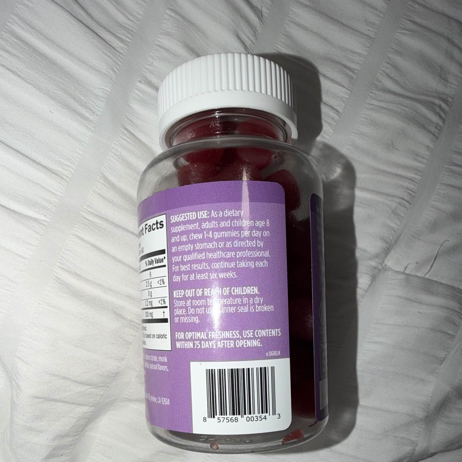 brainMD L-Theanine Gummies 100mg 60 Count Berry Sugar-Free Vegan Gluten-Free