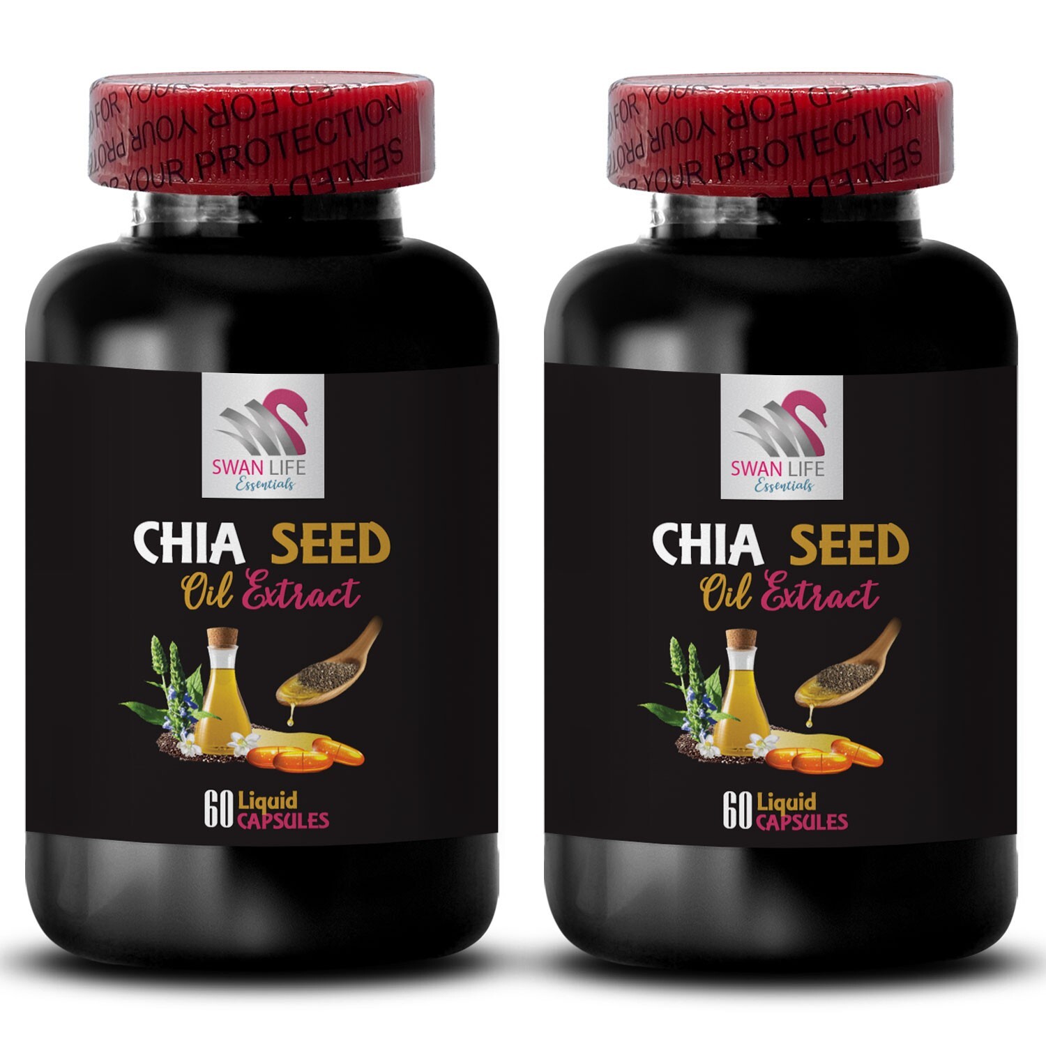 Hydration Support – CHIA SEED OIL EXTRACT – Omega Rich 2 Bottle 120 Capsules