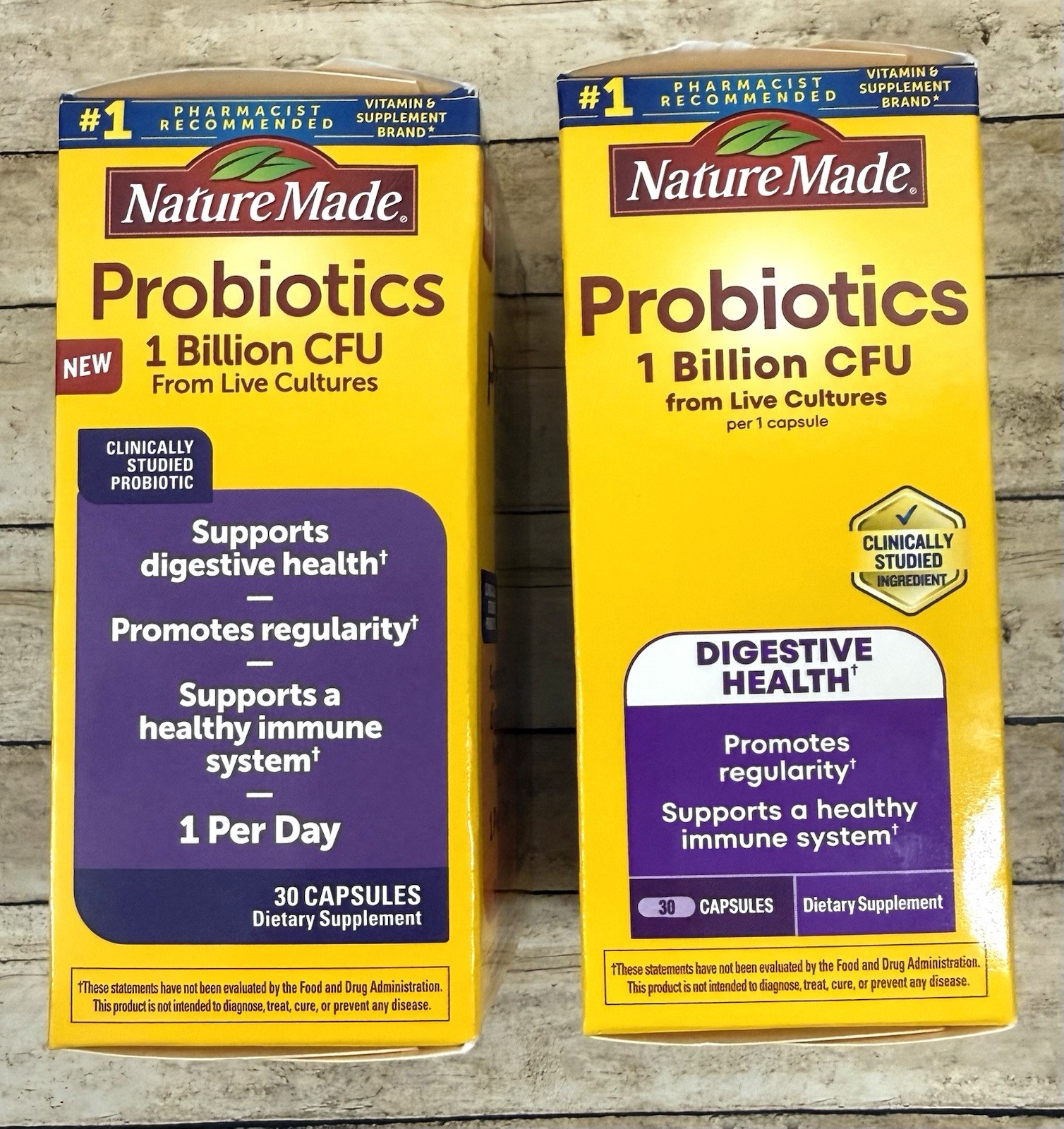 2PK Nature Made Probiotics 1 Billion CFU 30 Capsules EA EXP 8/27;12/27 FAST SHIP