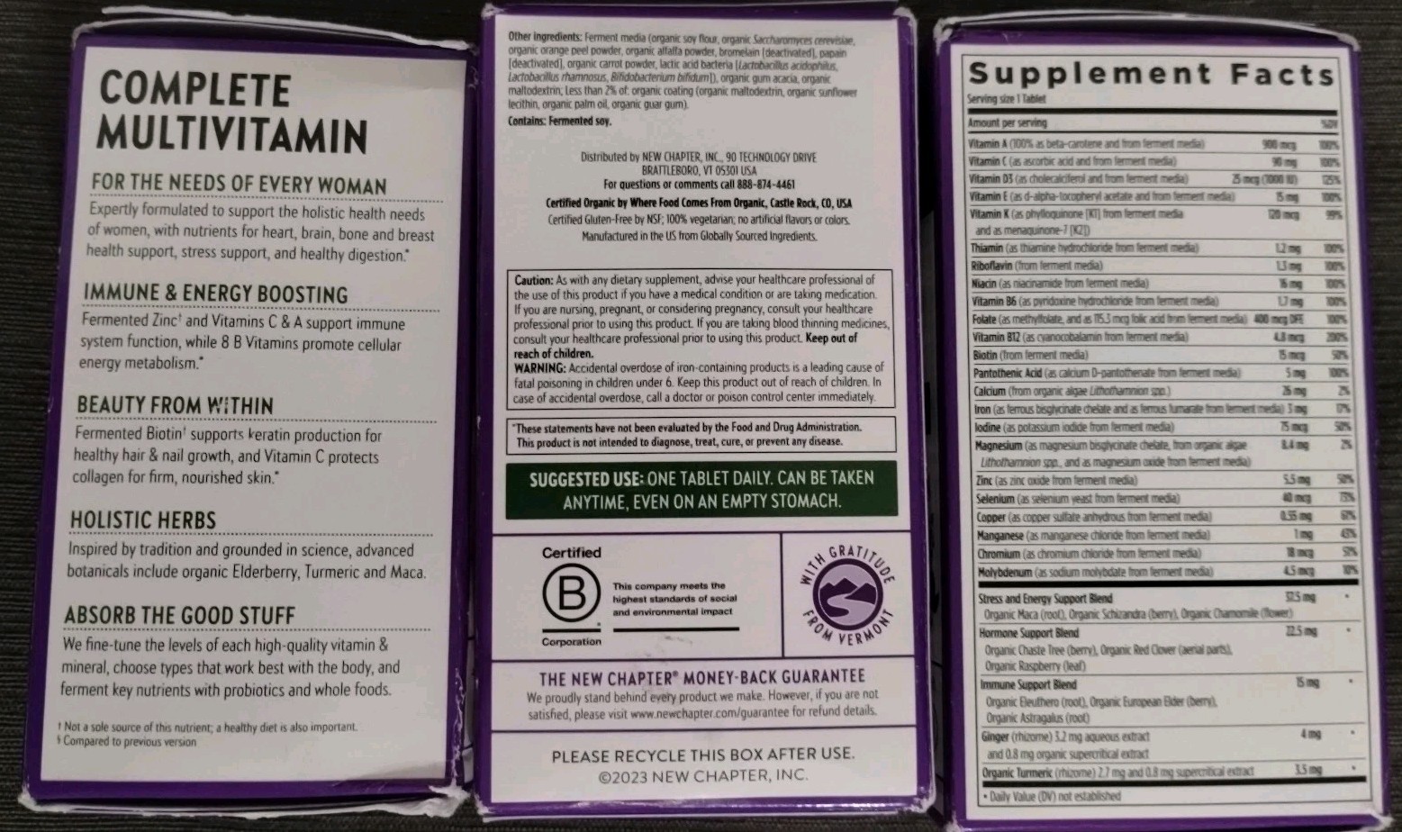 (3) New Chapter One Daily Every Woman’s Multivitamin, 24/48/48 Tablets – 07/2026