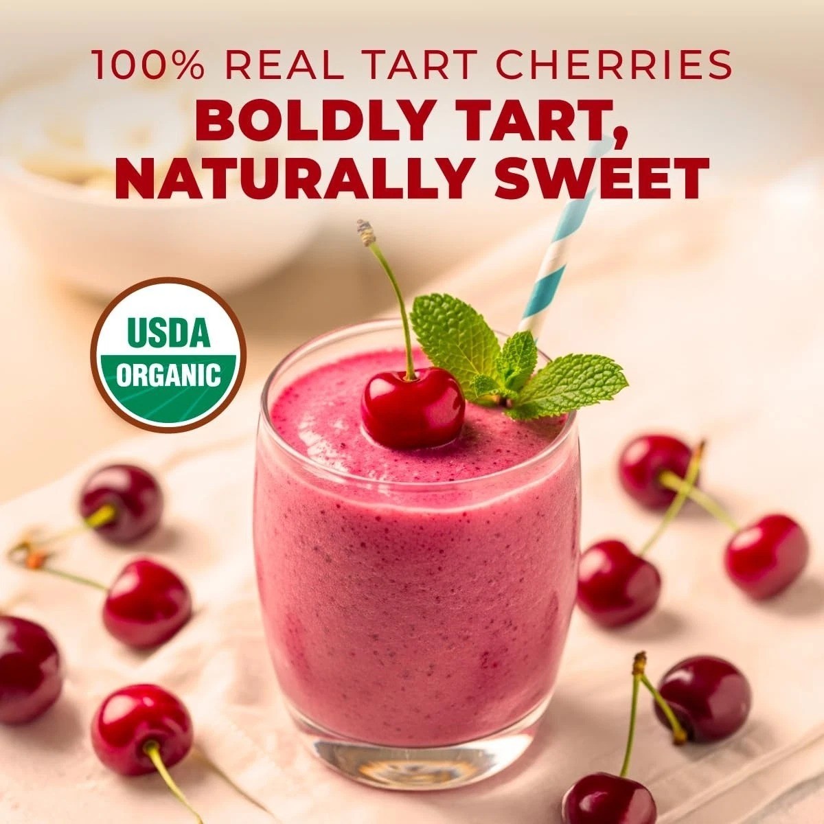 Organic Tart Cherry Powder 1.1 lb Vegan Superfood Non-GMO Antioxidant