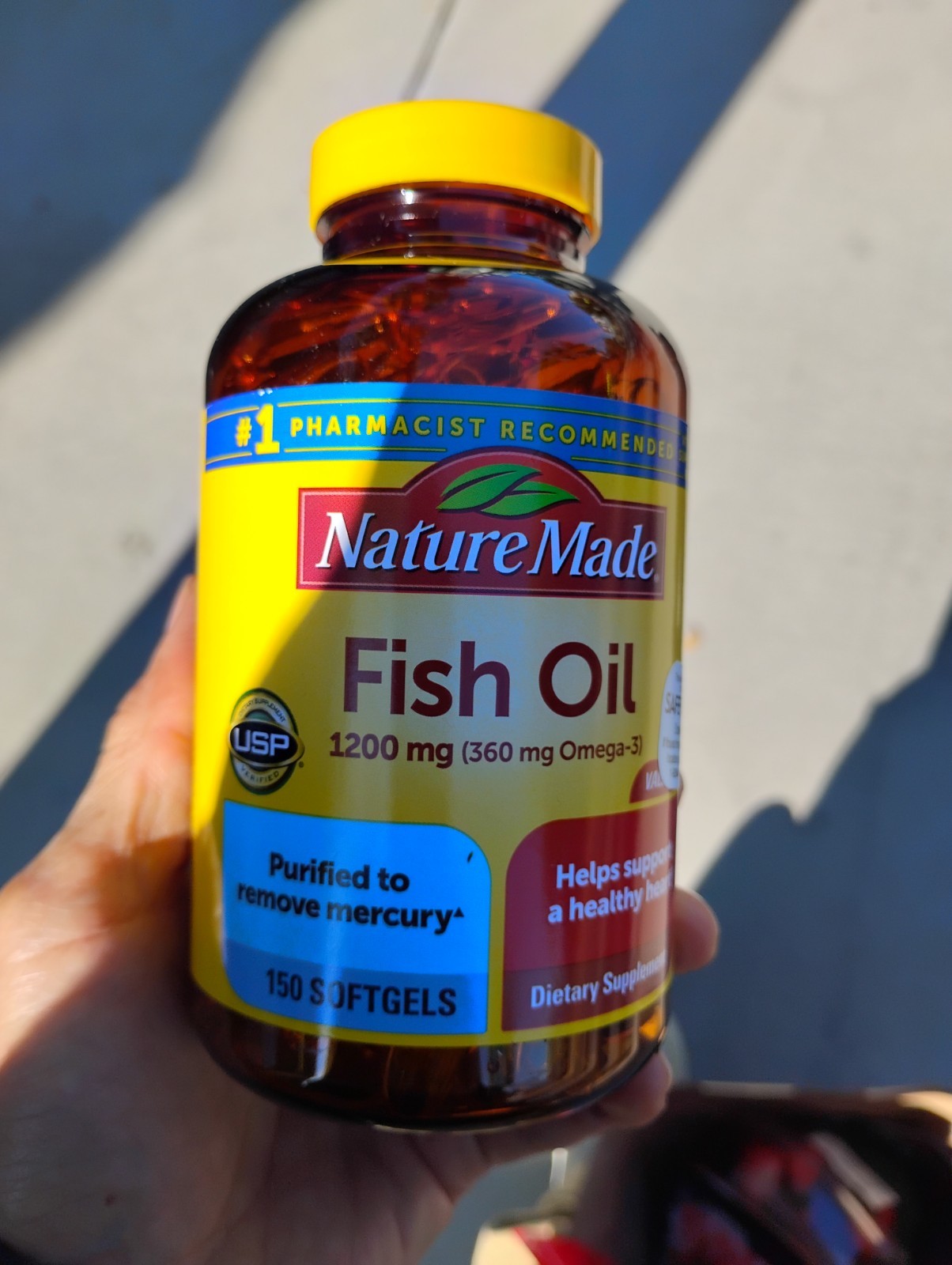 Nature Made Fish Oil 1200 mg, 360 mg OMEGA-3 300 Softgels (Exp 7/28)