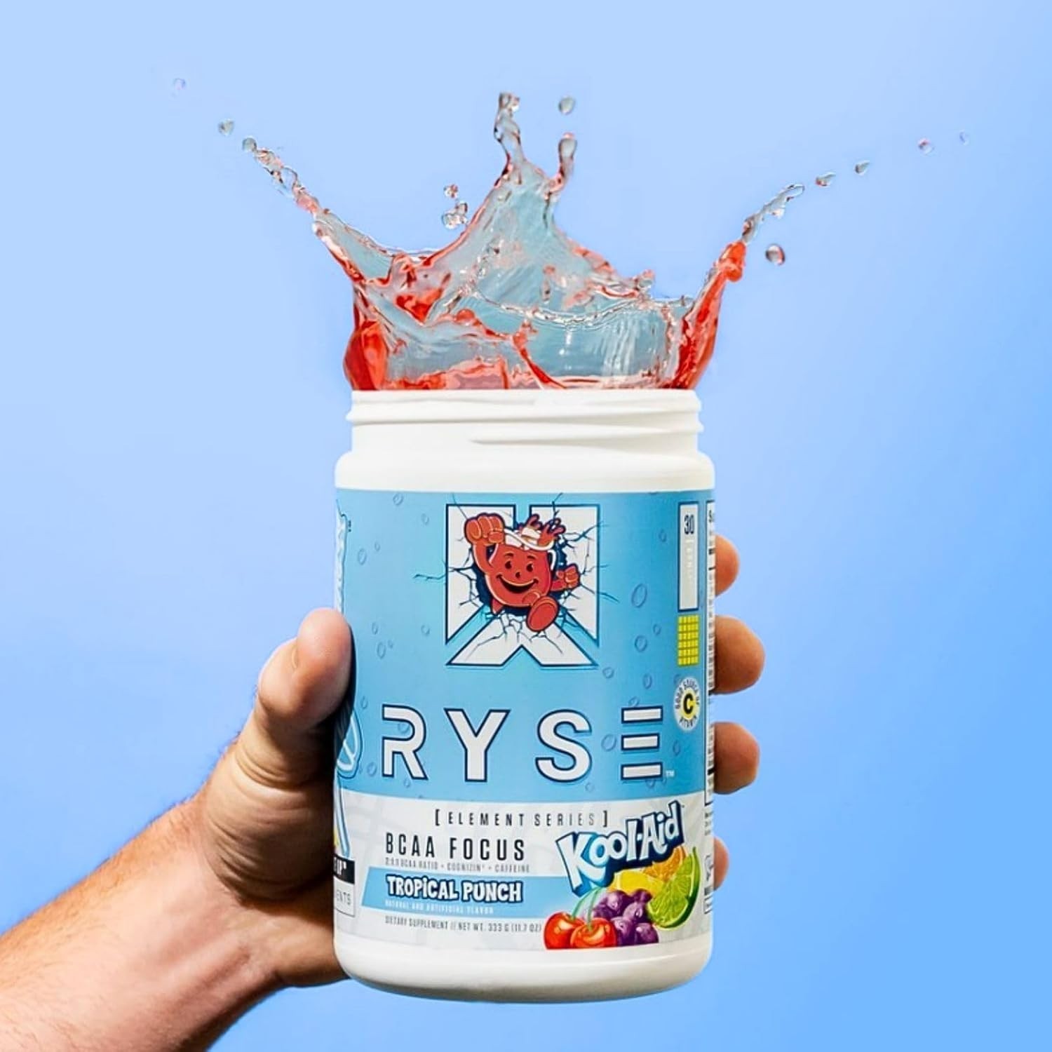 5-pack RYSE Kool-Aid Loaded Pre Workout Tropical Punch Powder Supplement Drink