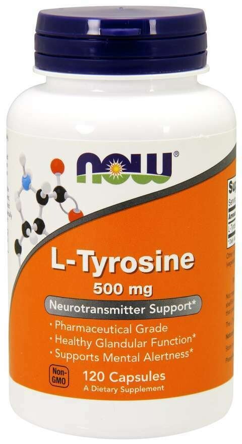 NOW Foods L-Tyrosine 500 mg 120 Caps Neurotransmitter Support 2/26EXP