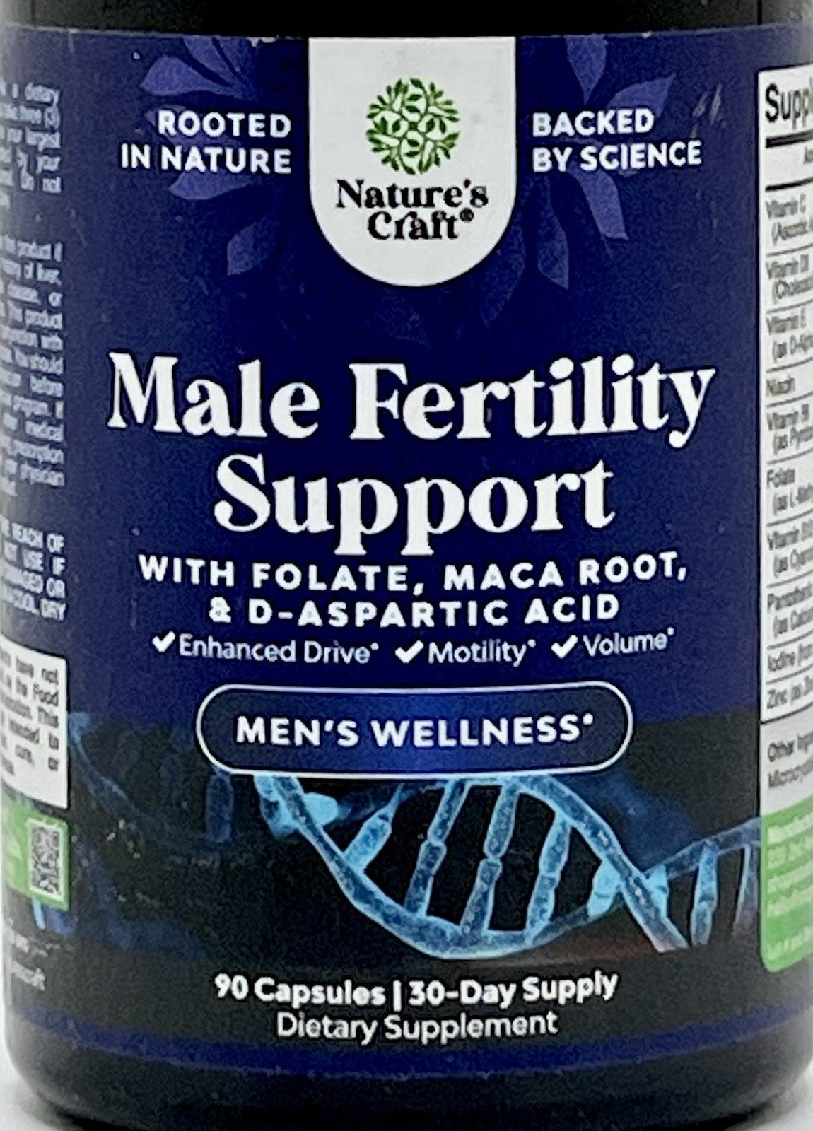 Male Fertility Supplement Pre Conception ~ CoQ10, Methyl Folate, Maca Root 90ct