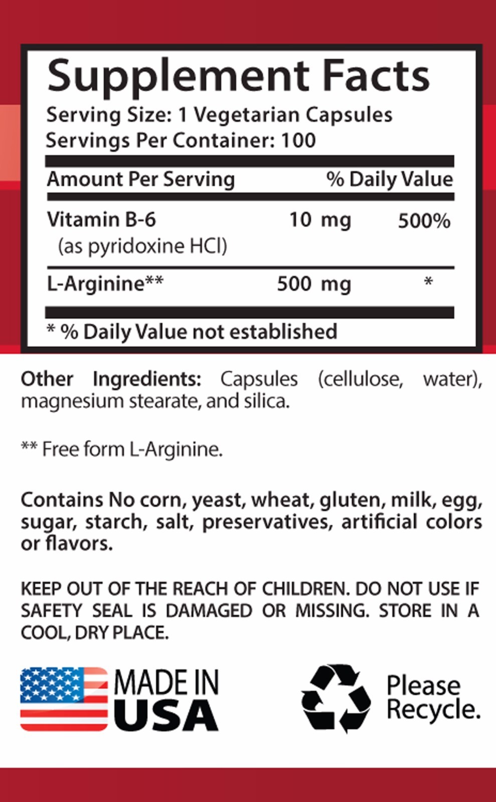 Nitric oxide pills- L-ARGININE ADULT HEALTH SUPPORT- May lower blood pressure-3B