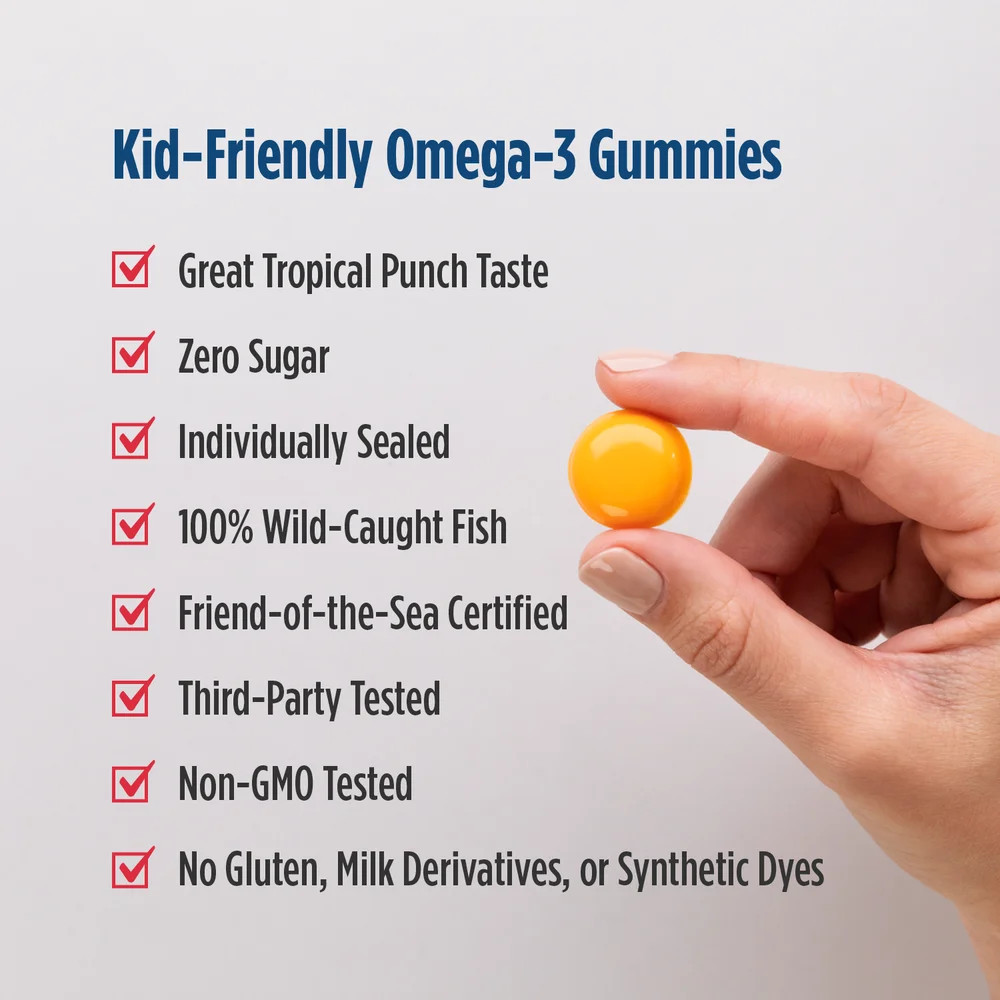 Nordic Naturals Children’s DHA Gummies – Tasty Chewable Omega-3s for Kids, 30 Ct