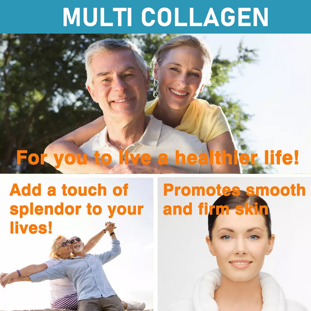 Multi Collagen Peptides 2000mg,Hydrolyzed Protein Peptides (Type I,II,III,V,X)