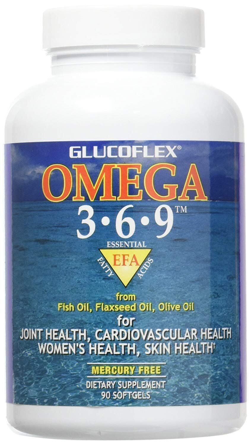 Glucoflex Omega 3-6-9 Essential Fatty Acids Softgels Dietary Supplement 20 Count