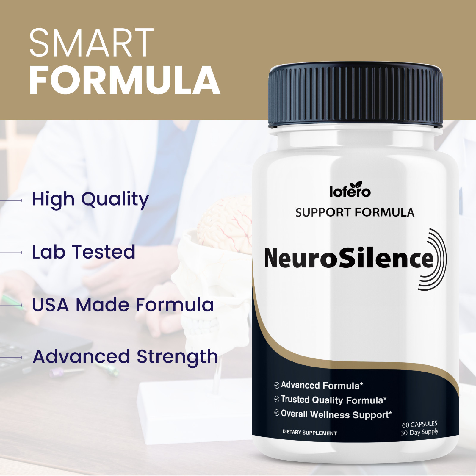(3 Pack) NeuroSilence Nootropic Natural Formula Brain Memory Supplement (180 ct)