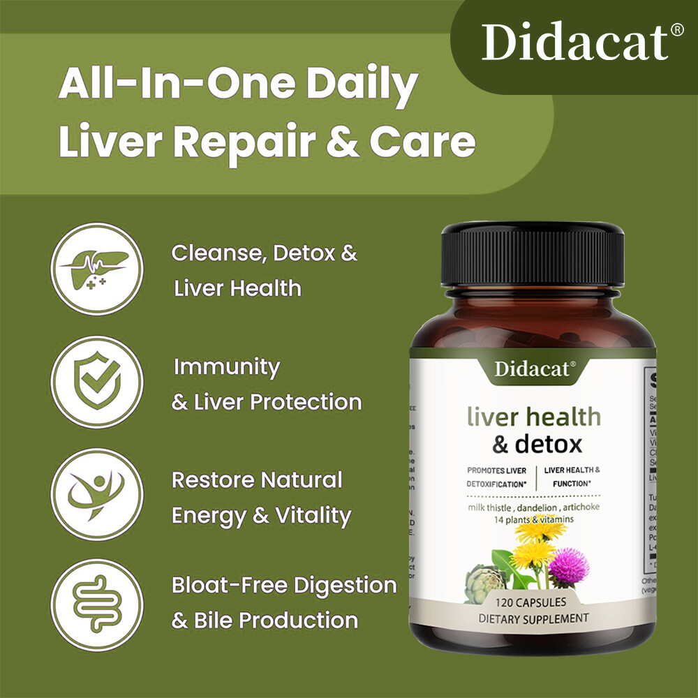 Liver Health Support Cleanse Detox & Repair Milk Thistle Digestive Function
