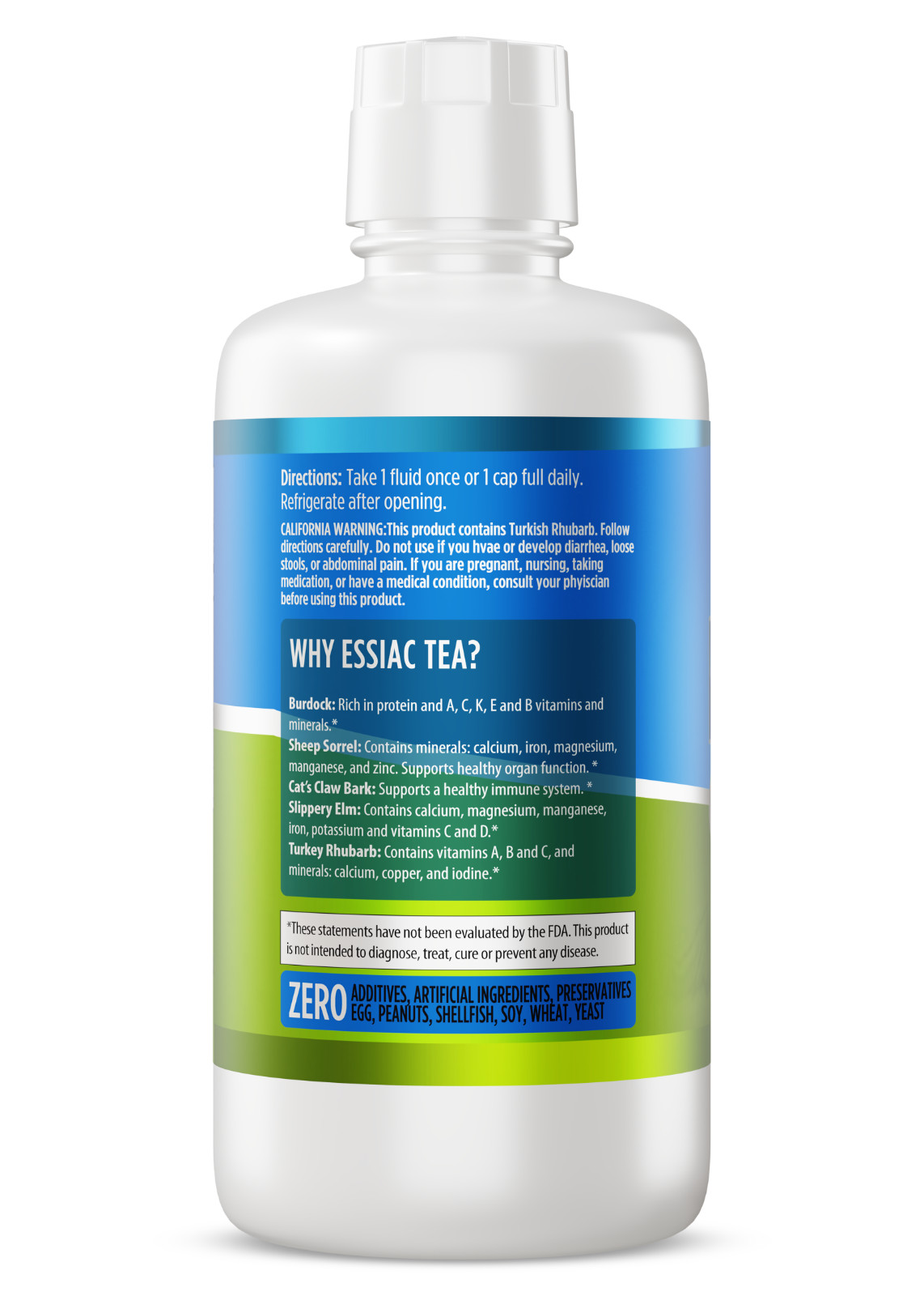 Nutrinoche Essiac Tea | Freshly Brewed Organic and WildCrafted Herbs | 32 Oz