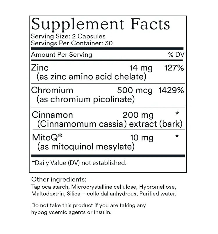 MitoQ Blood Sugar 180 Capsules