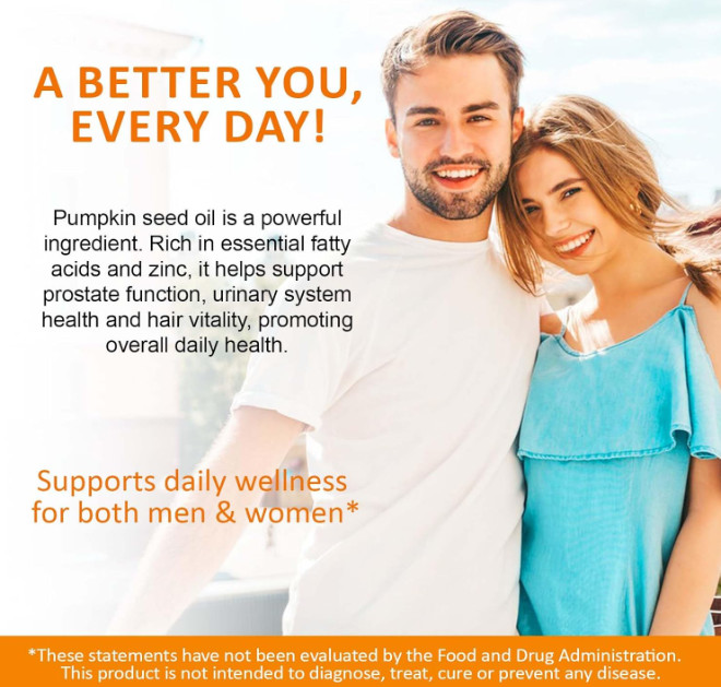 Pumpkin Seed Oil Saw Palmetto 1000mg Softgels Natural Prostate Support Free ship