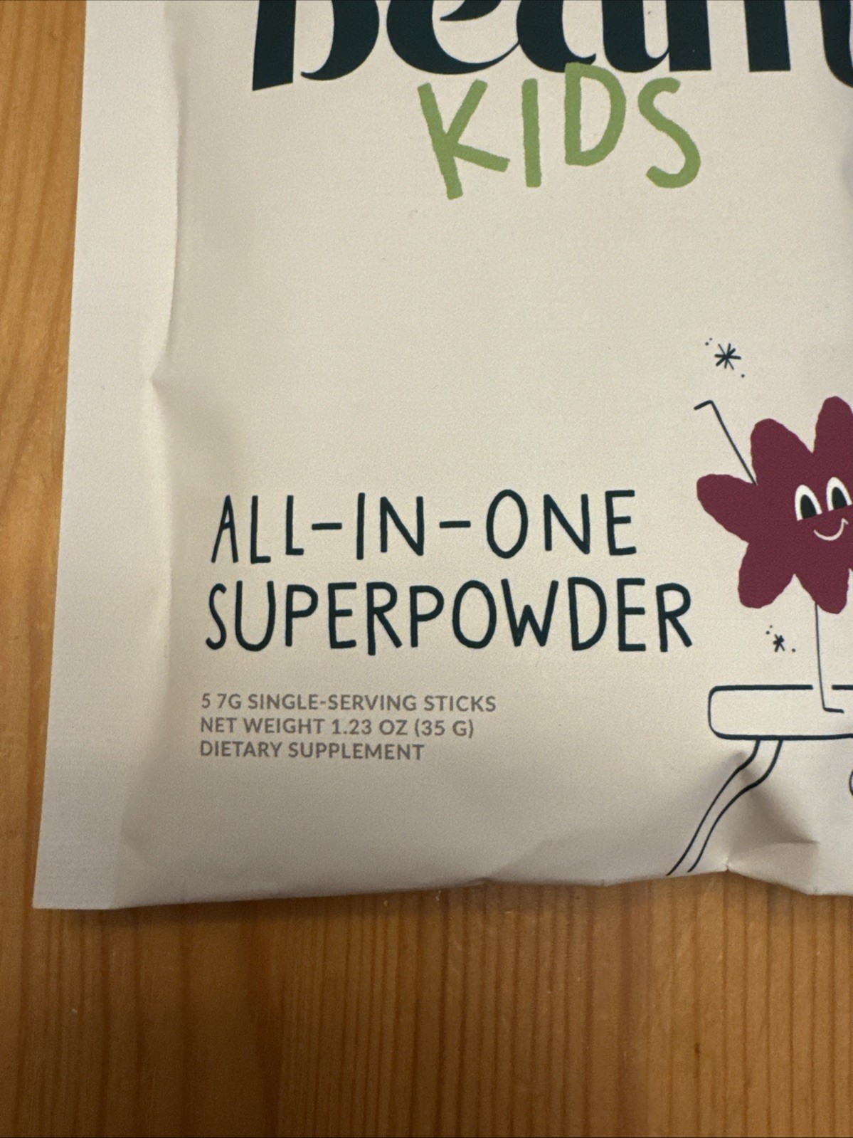 Beam Kids All-in-one Superpowder 5- 7g Single Serving Sticks, Chocolate Flavor