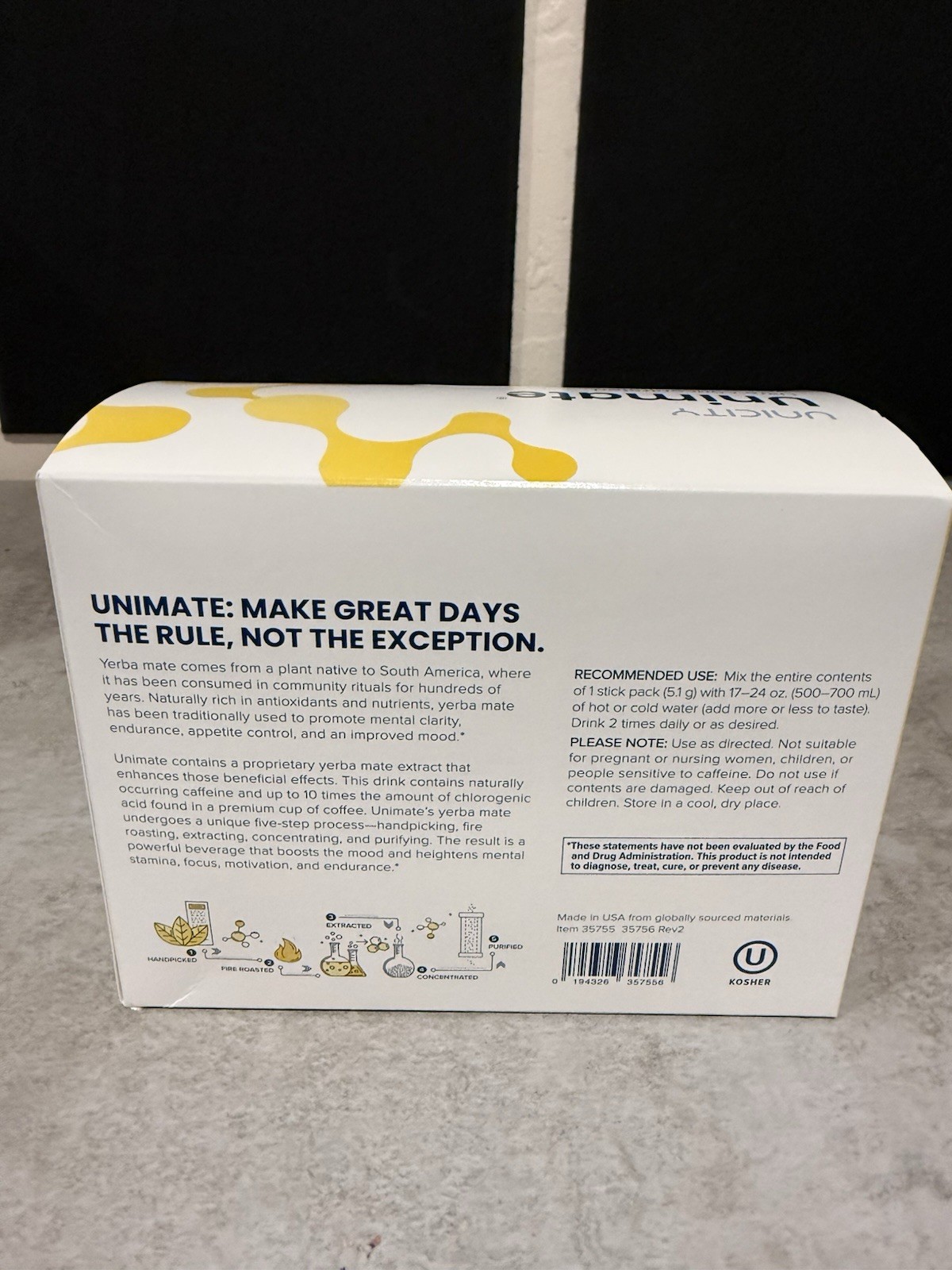 Unicity Unimate Yerba Mate Drink Mix – 30 Stick Packs (NEW, Exp 2027)