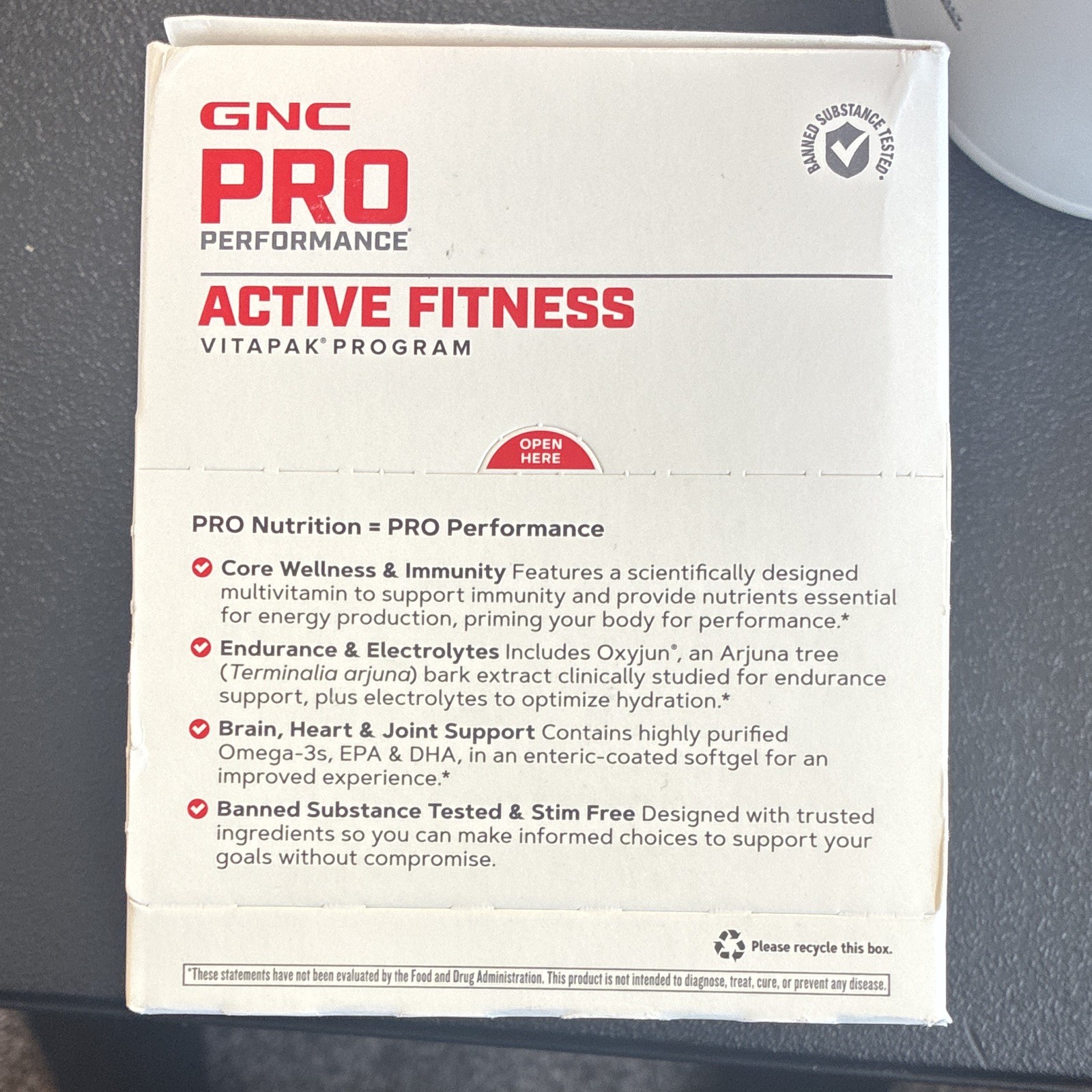 GNC Pro Performance Active Fitness Vitapak Multivitamin 30 Pk Gluten Free 02/27