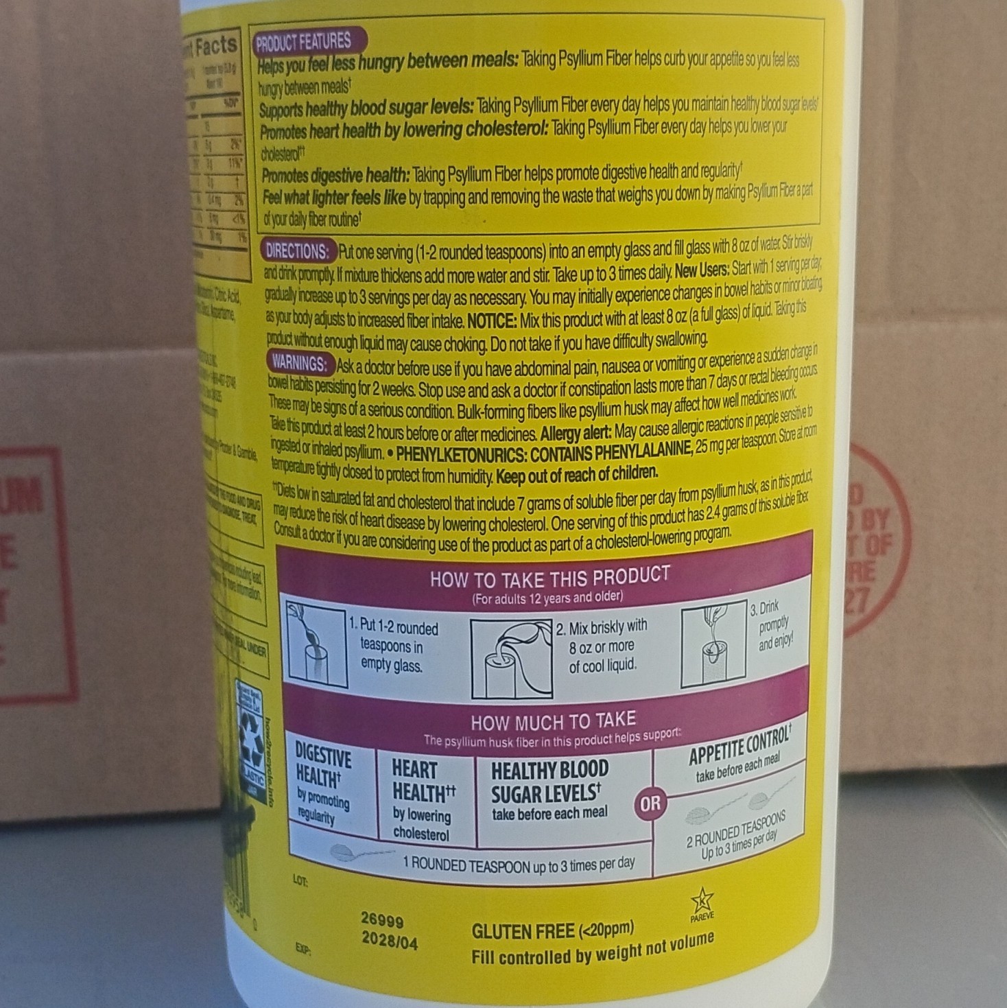 Kirkland Signature Psyllium Fiber Sugar-Free Powder, Orange Flavor 36.8 oz