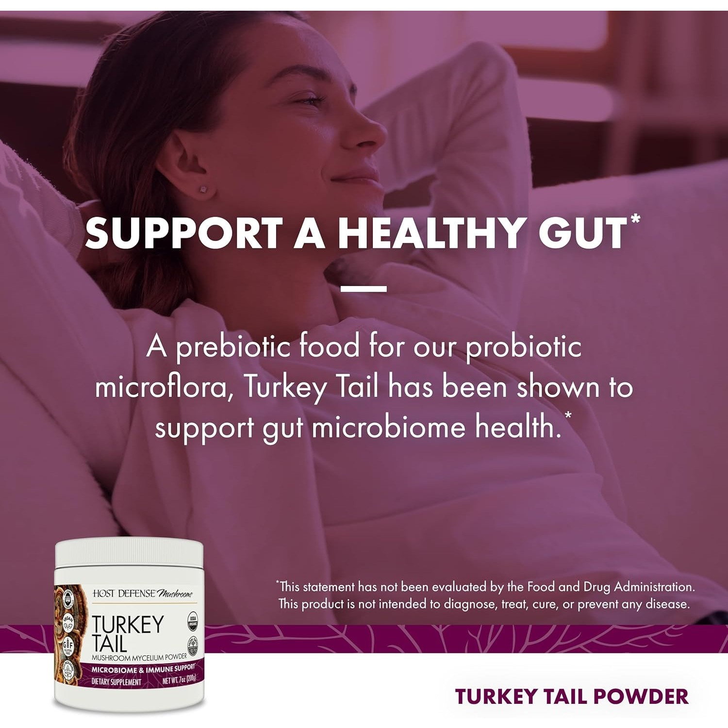 Host Defense Mushrooms Turkey Tail, Powder, 7 Ounces