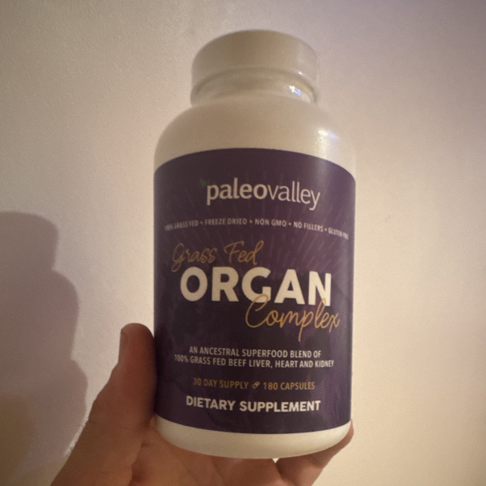 Paleovalley Grass Fed Freeze Dried Organ Complex Gluten-Free 180 Capsules