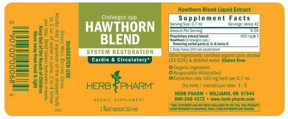 Herb Pharm Hawthorn Blend Liquid Extract 1oz Cardio Support New Sealed