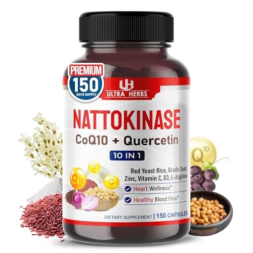 Nattokinase Supplement 4000FU, Enriched with CoQ10, 150-day supply (pack of 1)