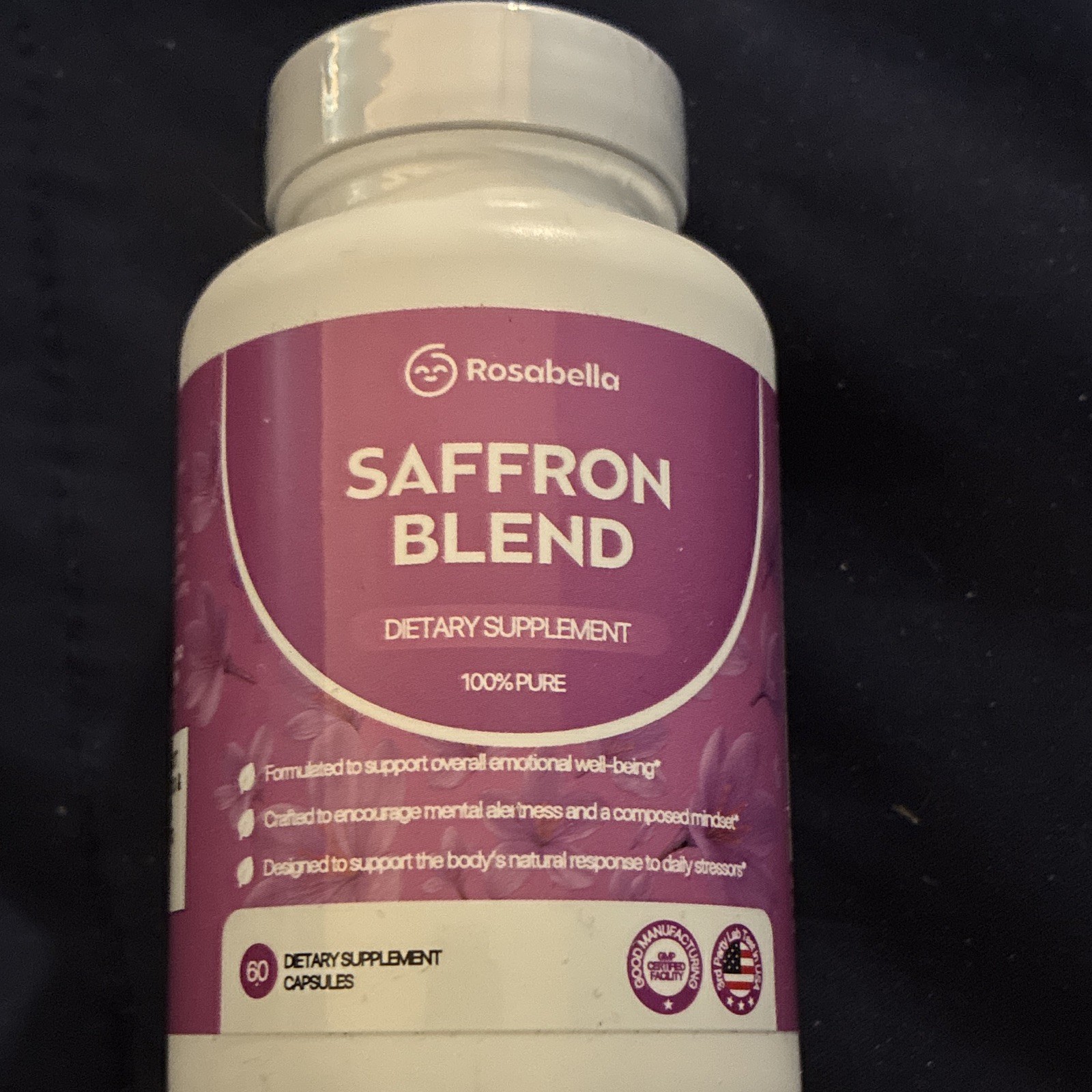Rosabella Saffron Blend Mood & Emotional Support 100% Pure, 60 Capsules
