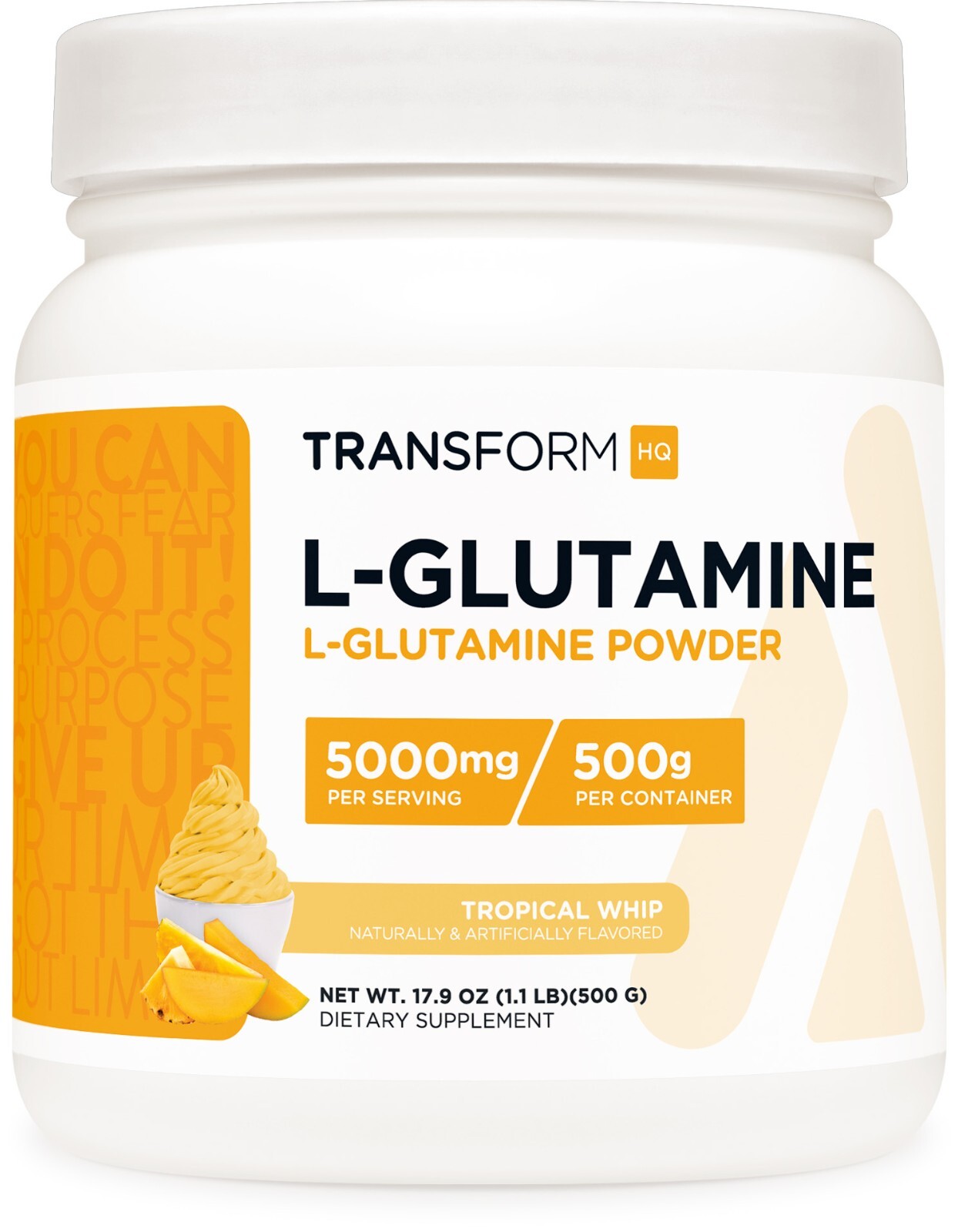 TransformHQ L-Glutamine Powder 500g (Tropical Whip) – Gluten Free, Non-GMO