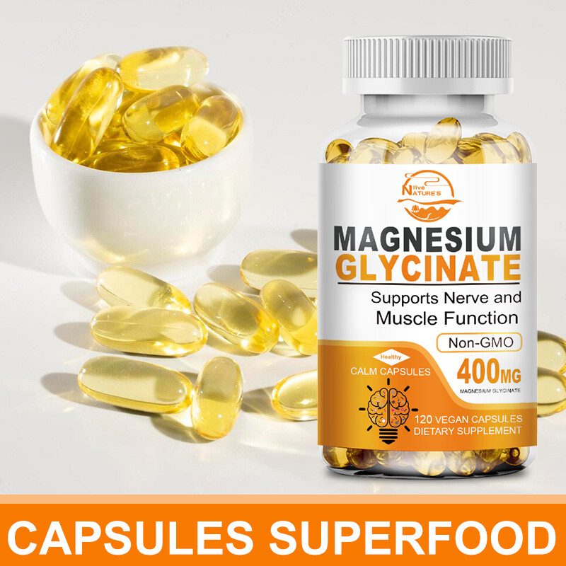 Magnesium Capsules High Absorption Natural Magnesium Glycinate Supplement