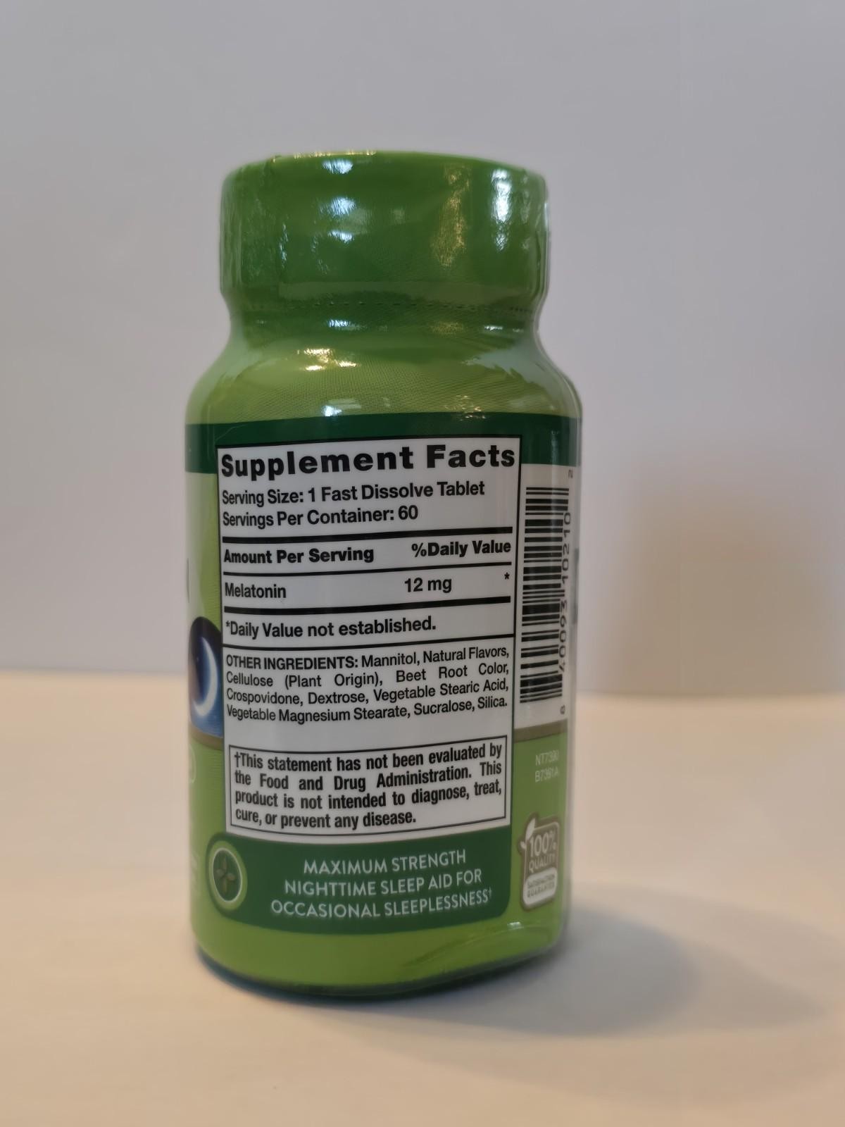 Nature’s Truth Melatonin 12 mg Fast Dissolve Tablet 60 Ct 03/2027+