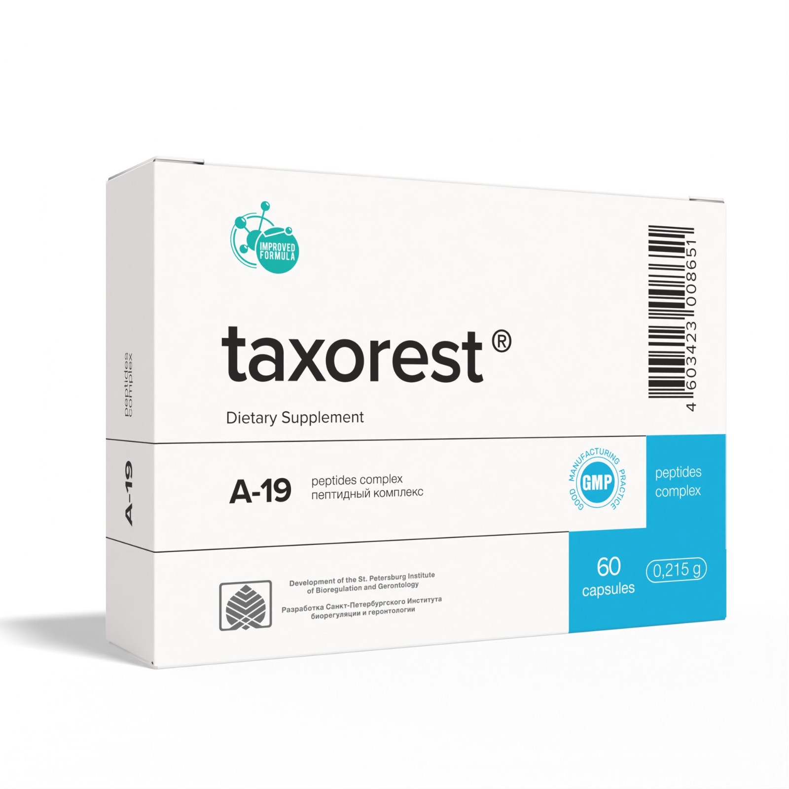 Taxorest A-19 Lung Peptide Bioregulator 60 and 20 Capsules