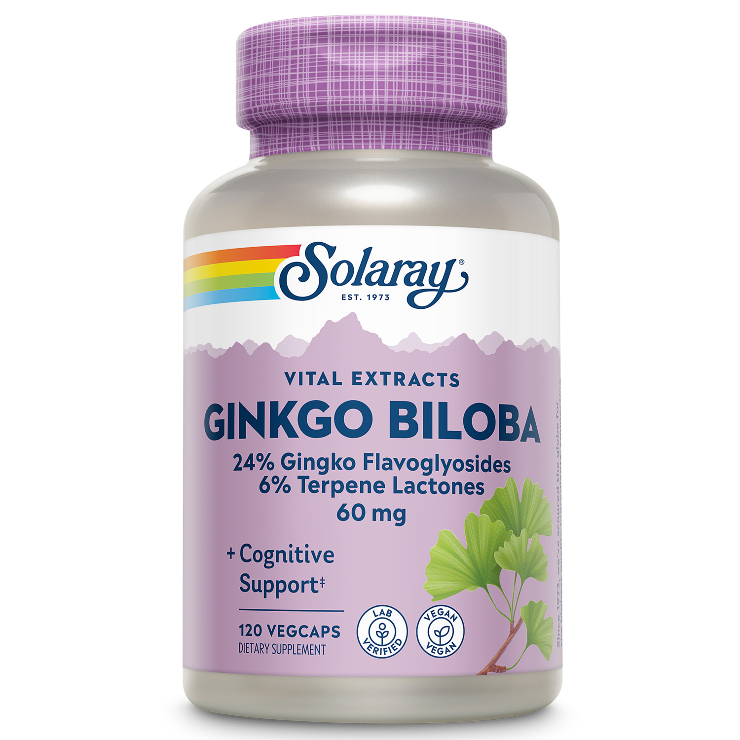 Solaray Guaranteed Potency Ginkgo Biloba Leaf Extract, Veg Cap (Btl-Plastic)