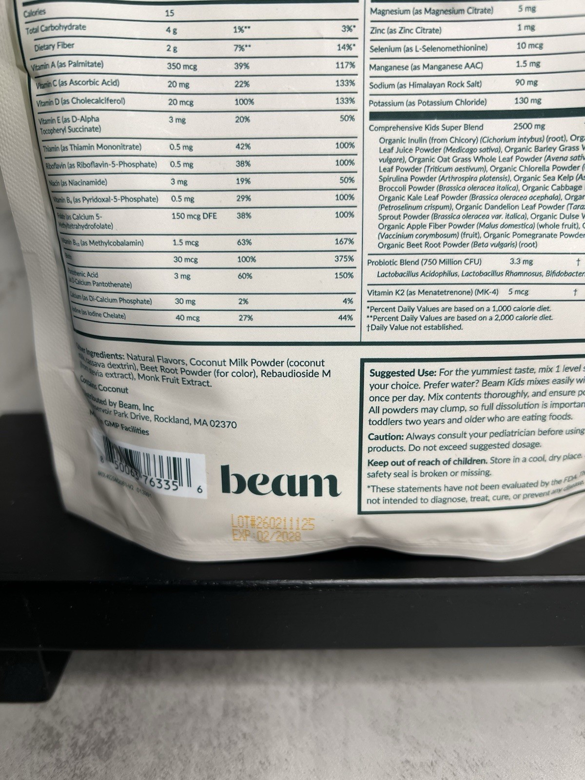 beam Kids All-in-One Superpowder 20 Servings Strawberry 4.23 oz Exp 02/2028