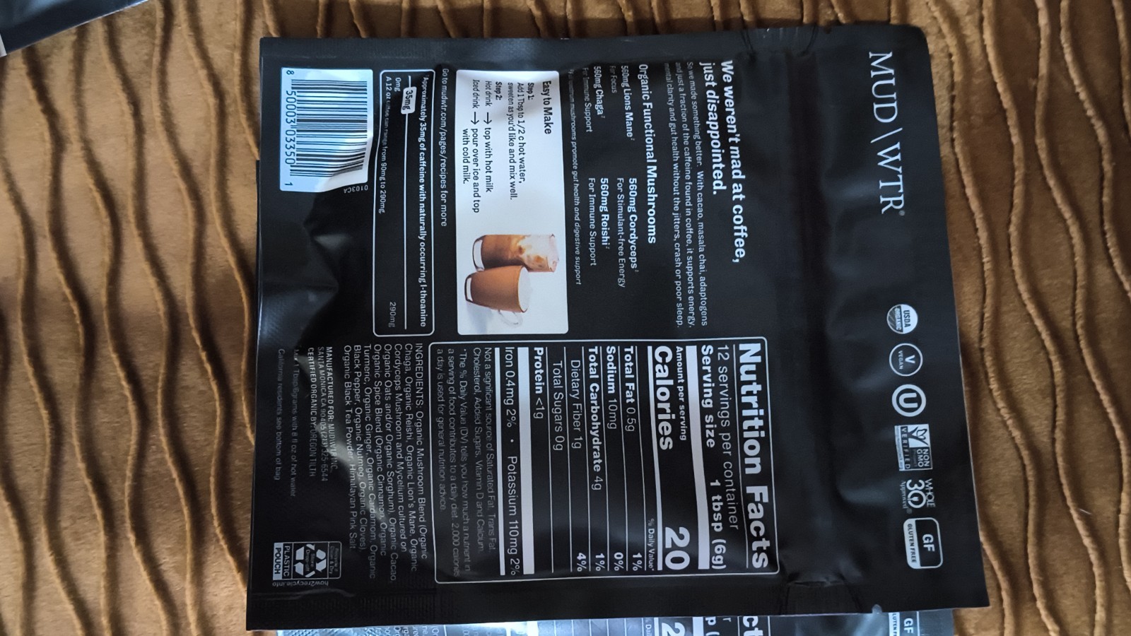 4 pack MUD WTR :rise Cacao Mushroom Coffee MUDWTR exp 5/27