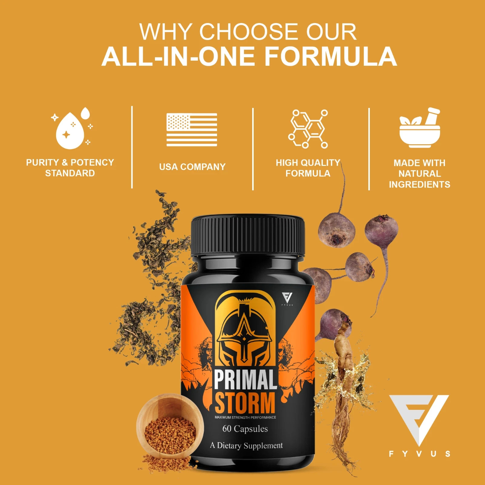 (5 Pack) Primal Storm Performance Support, PrimalStorm Capsules (300 Capsules)