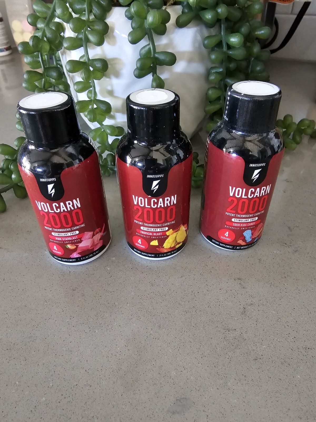 Volcarn 2000 4 Servings Each Mini Bottles (Set Of 3) Brand New Sealed