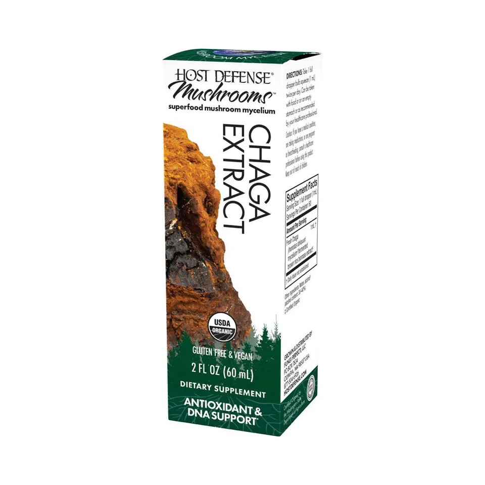 Host Defense Chaga Extract 2 Oz Organic Antioxidant Support Fungi Perfecti