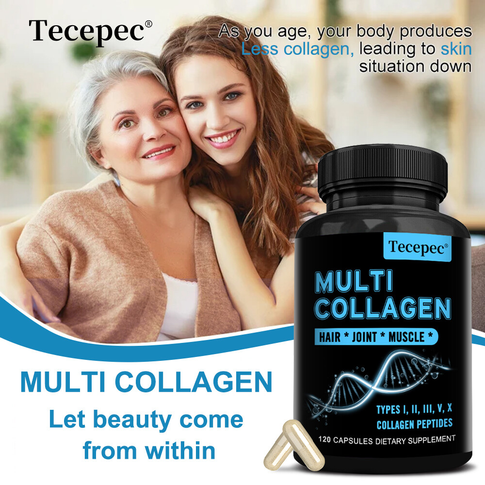 Multi Collagen Capsules-Type I,II,III,V,X Anti-Aging, Supports Hair,Joint,Muscle