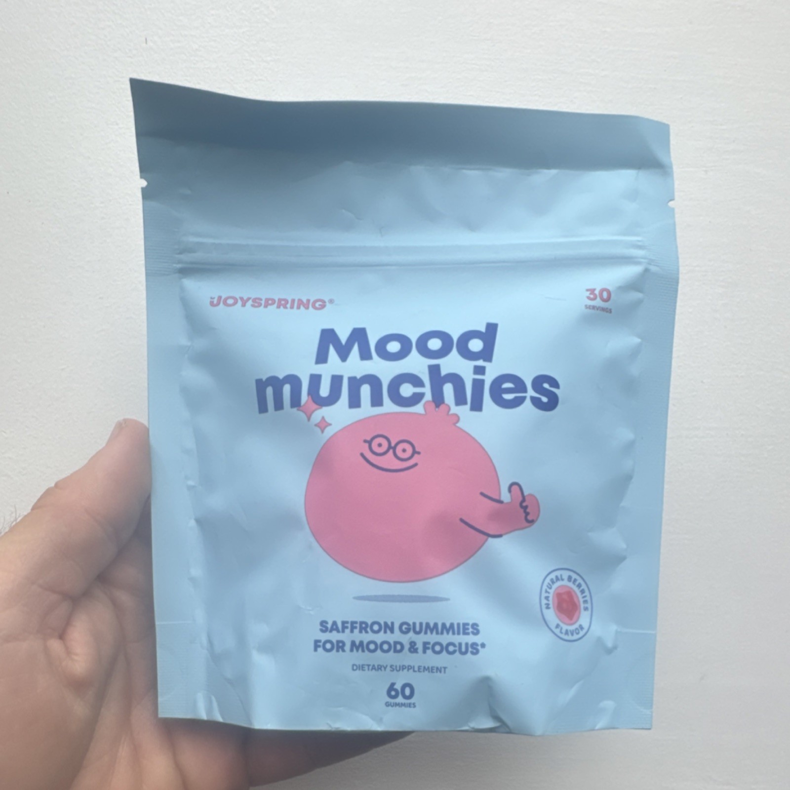 JoySpring Mood Munchies Saffron Gummies Mood Focus Support Sugar-Free Vegan 60ct