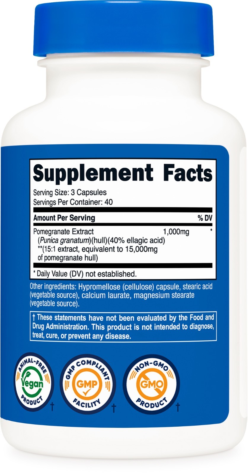 Nutricost Pomegranate Extract (15000 mg Equivalent) 120 Capsules – 40 Servings