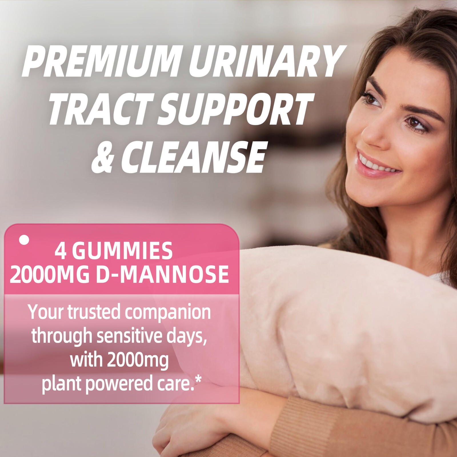 Joywiit D-Mannose Gummies 2000mg with Cranberry 500mg & 120 Count (Pack of 1)