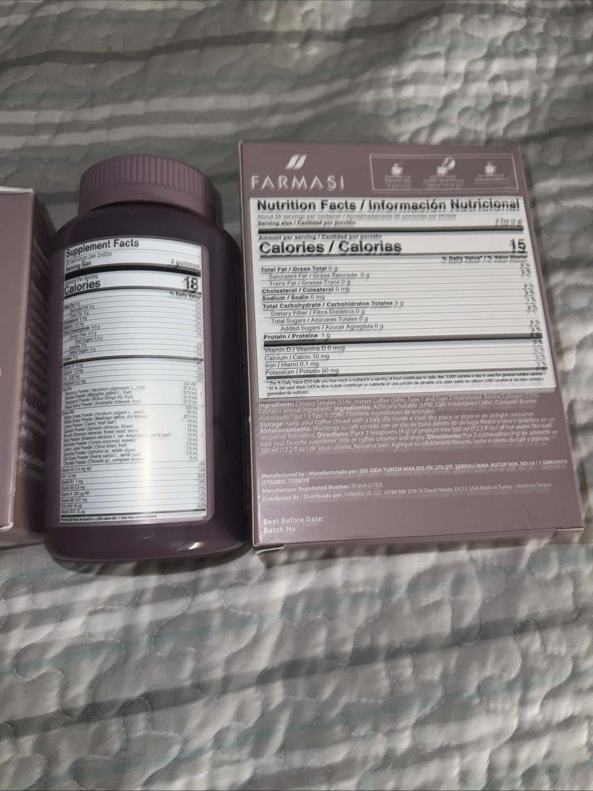 4 Farmasi Products Vegan Coffee Spirulina Tea And Berry Green Gummy
