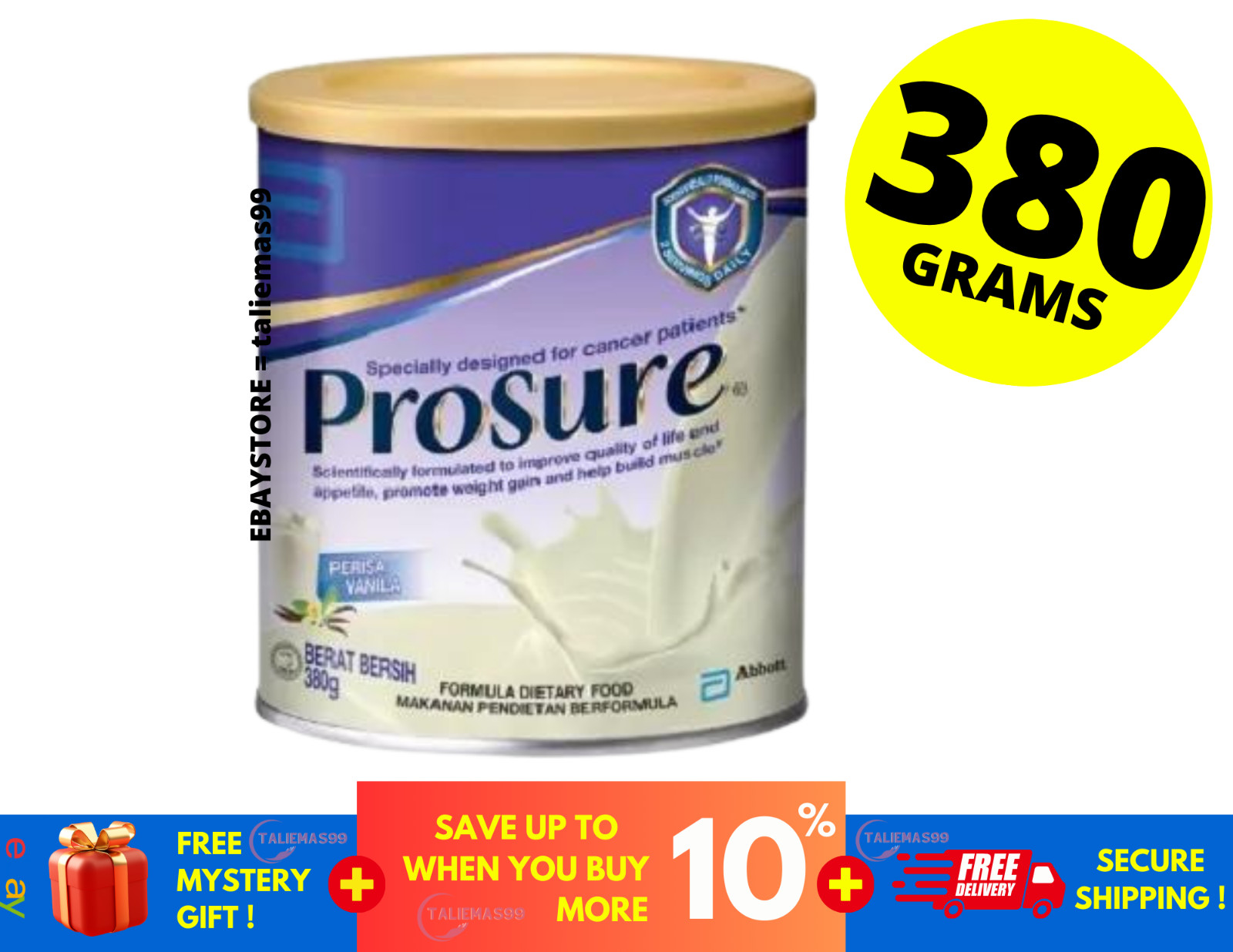 Abbott Pro Sure Milk High Protein, Prebiotic & EPA 380g